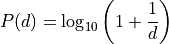 P(d)=\log_{10}\left(1+\frac{1}{d}\right)
